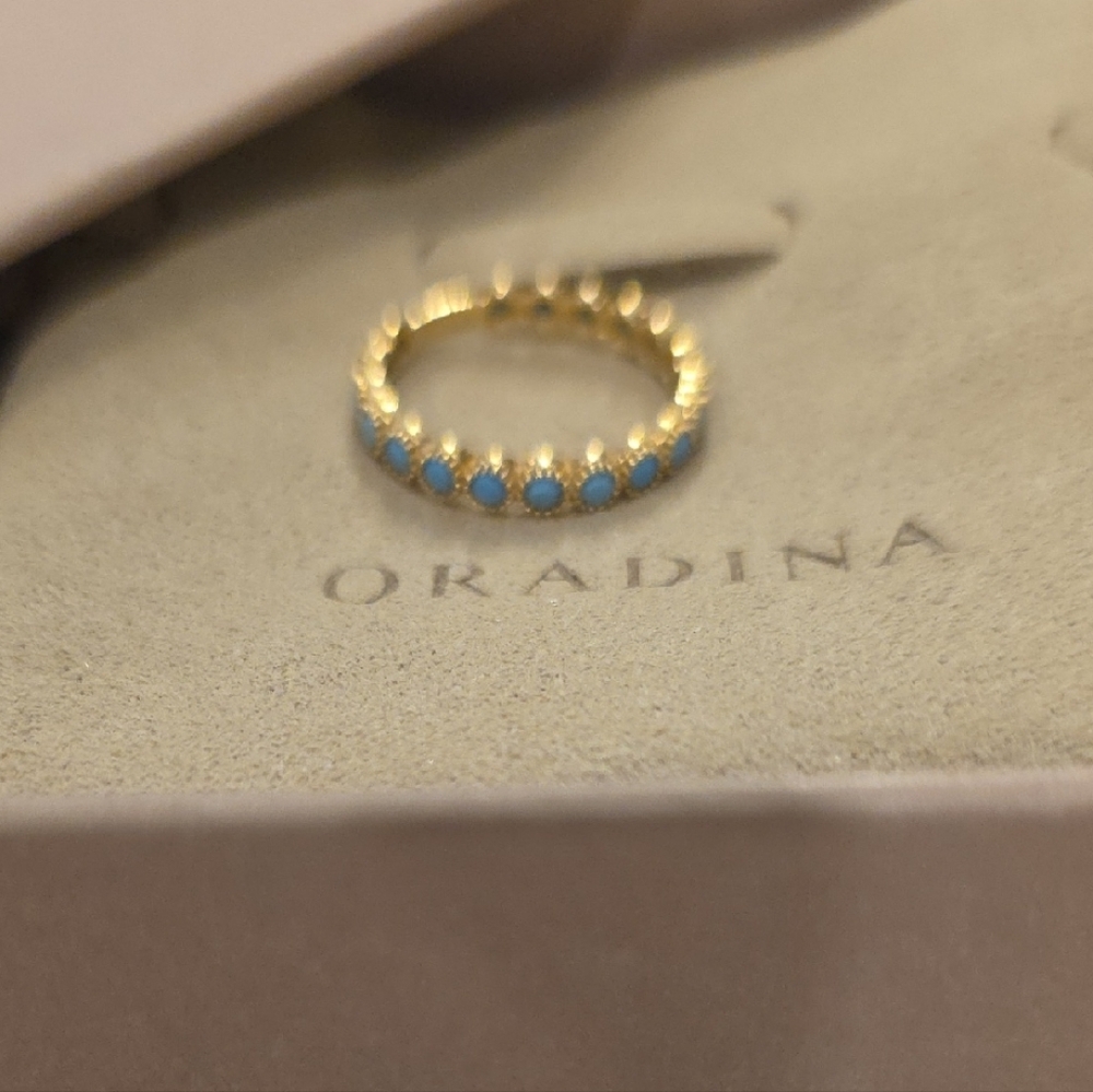 Oradina 14K Gold And Turquoise Women's Ring